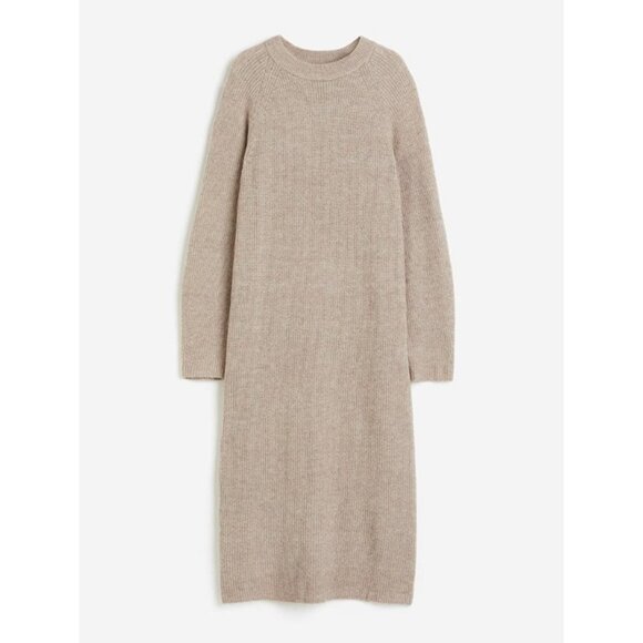 H&M Beige Wool Knit Sweater Dress - Picture 1 of 10